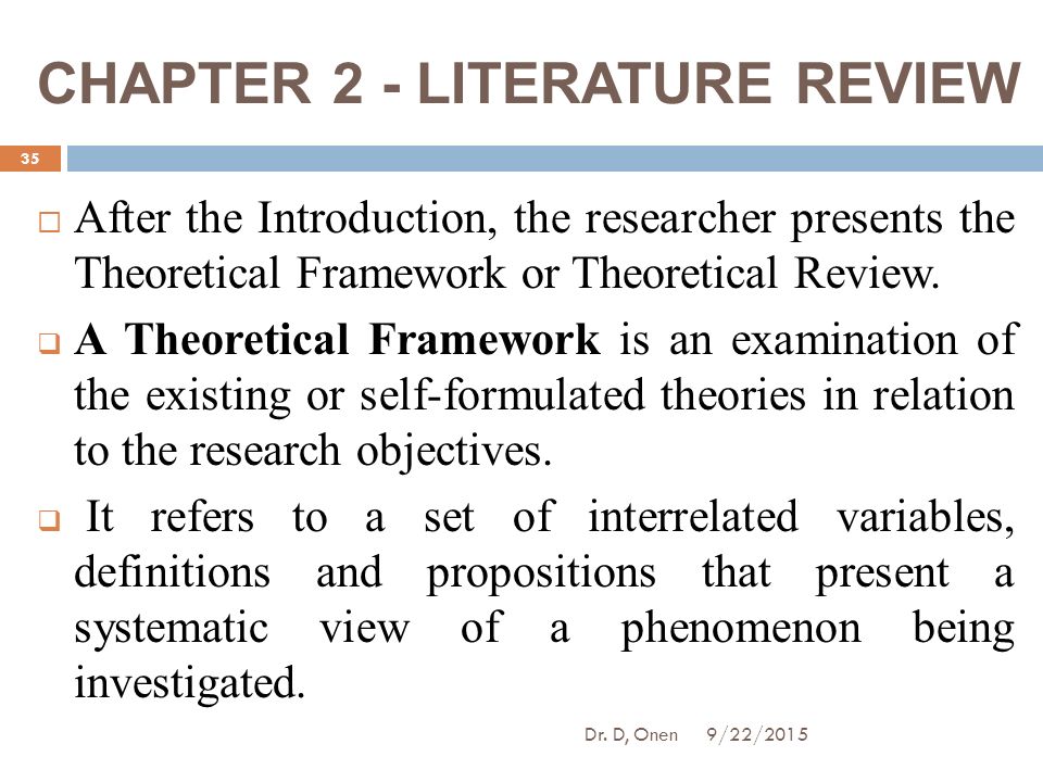 literature review and theoretical framework difference
